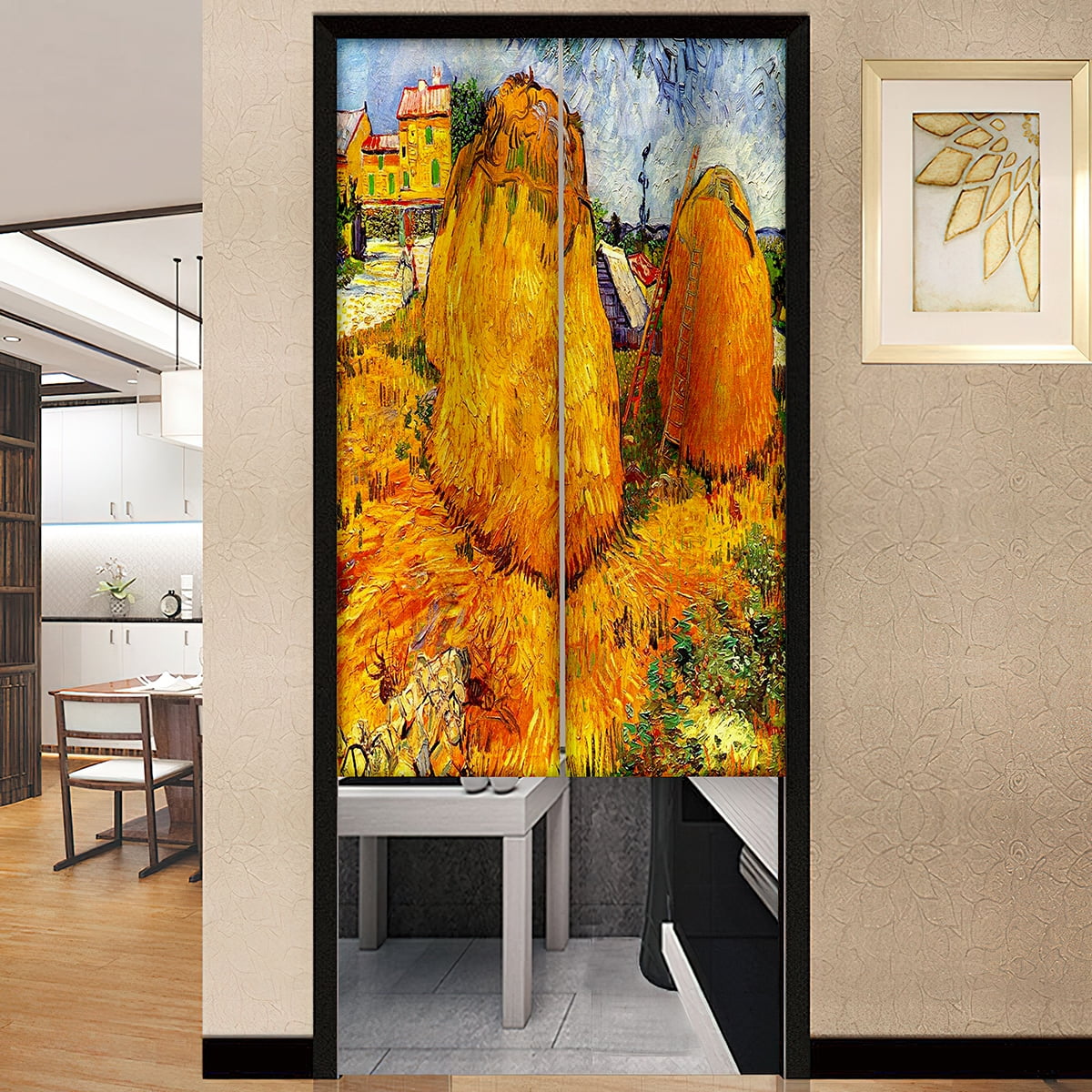 Abstract Oil Painting Door Curtains Nordic Partition Noren Hanging Half Abstract Oil Painting Door Curtains Nordic Partition Noren Hanging Half