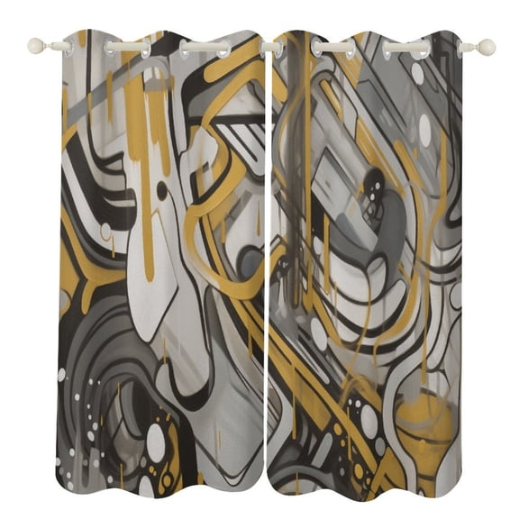 Abstract Oil Painting Modern Window for Living Room Curtains for Child Bedroom Kitchen Decor Blinds Drapes