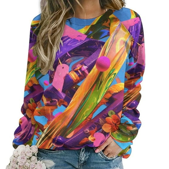 Abstract Oil Painting Mom Sweatshirt For Women Long Sleeve Pullover