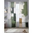 thumbnail image 1 of Abstract Oil Painting Sheer Curtains 96 Inches Long 2 Panels Watercolor Green Graffiti Light Filtering Semi Sheer Window Curtains Drapes for Bedroom Living Room 52"x96", 1 of 7
