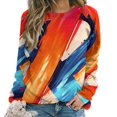 thumbnail image 1 of Abstract Oil Painting Womens Casual Crewneck Sweatshirt Long Sleeve Tops Cute Pullover Loose Fit, 1 of 7