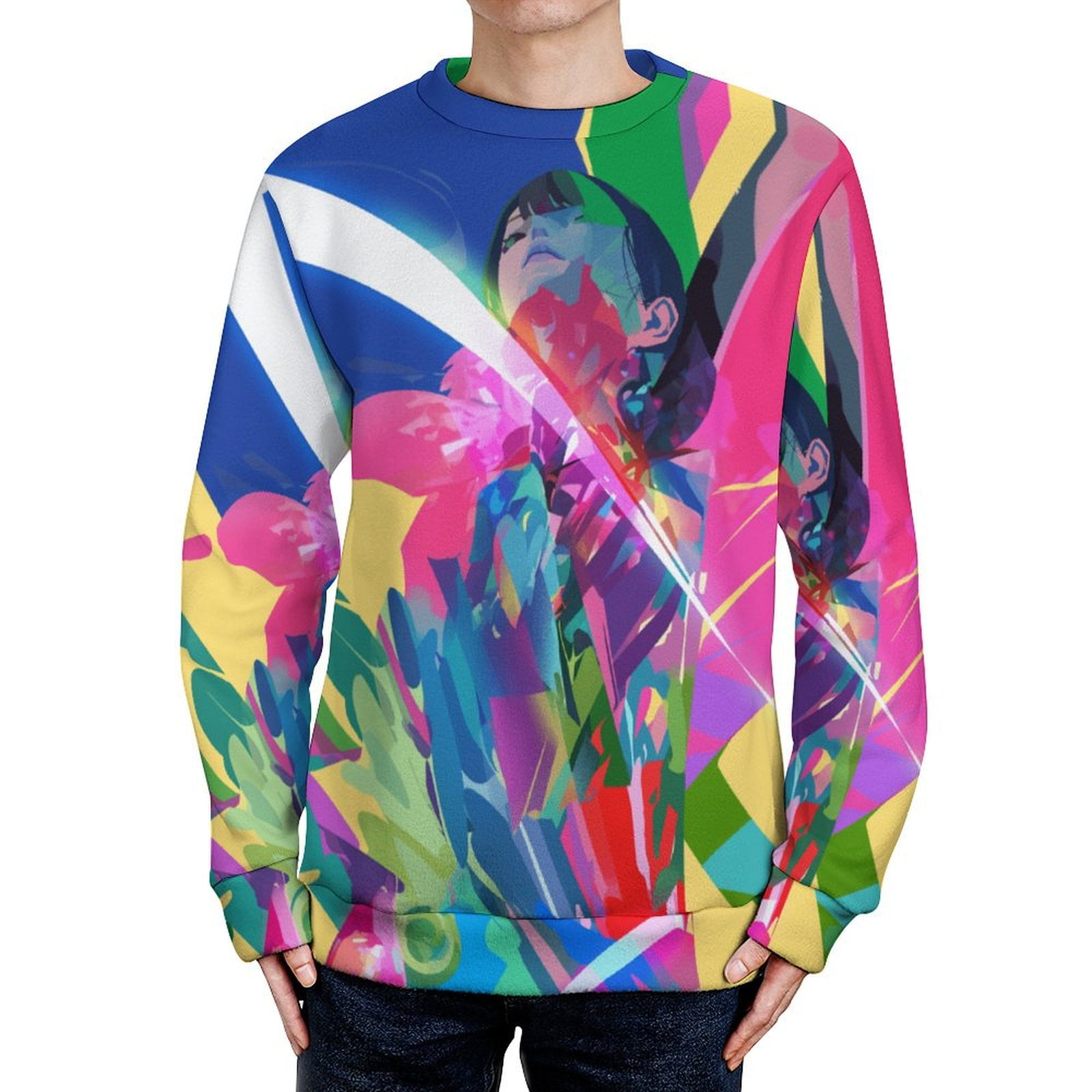 Abstract Oil Painting Colorful Horse Casual Cotton Sweatshirt main image 1