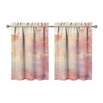 Abstract Oil Paiting Watercolor Kitchen Curtains - Vintage Tier Cafe Curtains for Bathroom Living RV Rod Pocket Window Drapes 36 Inch 2 Panels Set 28"x36" Window Treatment Tiers