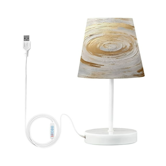 Abstract Oil Swirls Circular Desk Lamp LED Table Nightstand Lamps with 3 Color Temperatures for Home Bedroom Living Room Decor 8x12