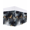 thumbnail image 1 of Abstract Ombre Black White Marble Bed Skirt California King Size 16" Drop Modern Art Ruffled Wrap Around Bed Skirts Adjustable Elastic Bedskirt Dust Ruffle for California King Size Bed, 1 of 7