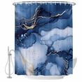 thumbnail image 1 of Abstract Ombre Blue Marble Texture Fabric Shower Curtain Modern Art Washable Shower Curtains for Bathroom, Waterproof Bath Curtain with Hooks Home Decor 72x84in, 1 of 8