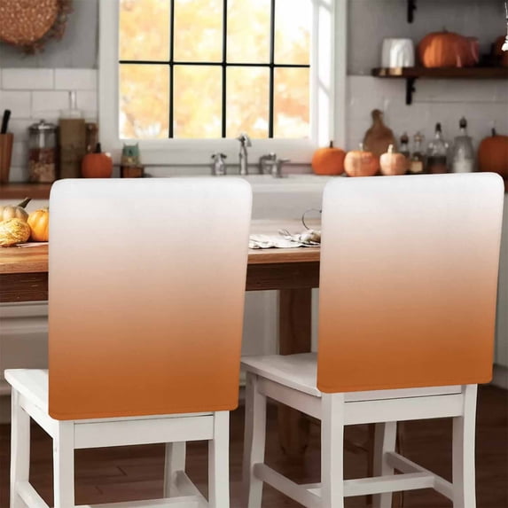 Abstract Ombre Chair Covers Set of 1 Orange White Texture Chair Back Covers Stretch Removable Washable Slipcovers Protector for Dining Room Kitchen Party Decor