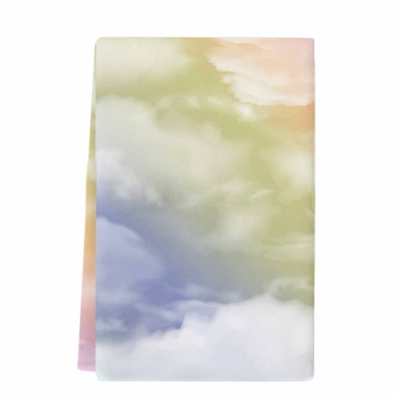 Abstract Ombre Clouds, Microfiber Kitchen Towel, Colorful Minimalistic Gradient Aesthetic Sky Soft Absorbent Dish Towels, Washable Dishcloths for Kitchen Cleaning, Drying Dishes, 18x28 Inches