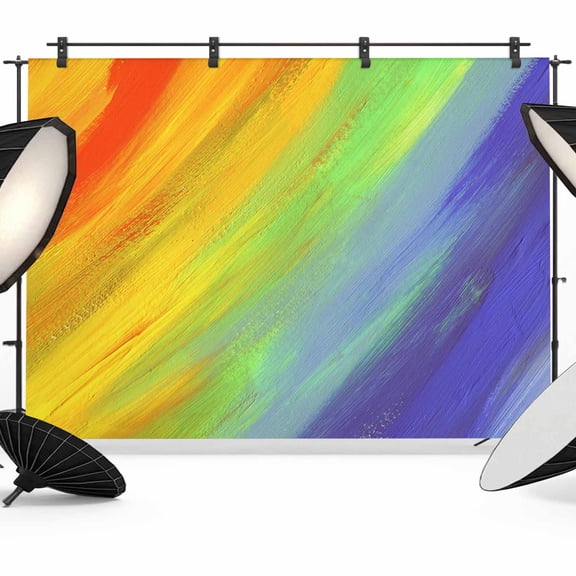 Abstract Ombre Colored,Backdrop for Photoshoot,Photography Photo Studio Background Wall Backdrop,Rainbow Watercolor Painting Art Back Drop Banner Panel for Portraits Wedding Live Streaming 12x8Ft