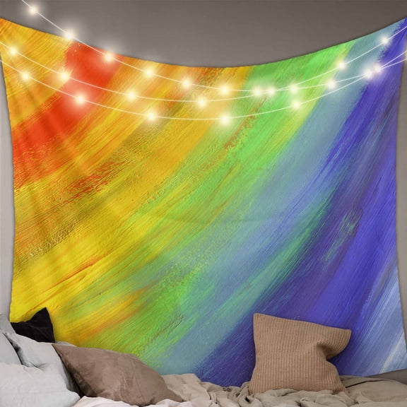 Abstract Ombre Colored,Large Tapestry for Bedroom Wall Hanging Tapestry,Rainbow Watercolor Painting Art Ceiling Backdrop Tapestries Poster Blanket Wall Decor for Teens Room Living Room Dorm 85" x 90"