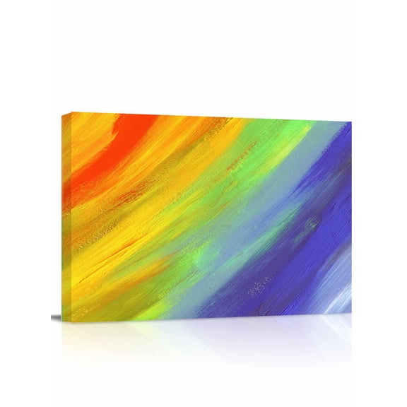 Abstract Ombre Colored,Wall Art for Living Room,Canvas Picture Wall Decor for Bathroom Bedroom,Rainbow Watercolor Painting Art Painting Artwork for Office Kitchen Hallway Dining Room Decor 12"x16"