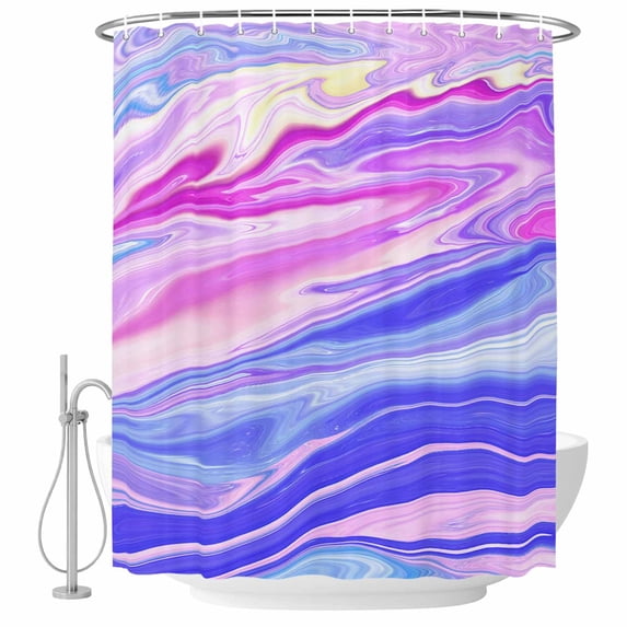 Abstract Ombre Fabric Shower Curtain Colorful Fluid Washable Shower Curtains for Bathroom, Waterproof Bath Curtain with Hooks Home Decor 36x72in