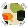 thumbnail image 1 of Abstract Ombre Green Yellow Geometric Elastic Fitted Round Table Cover Modern Style Waterproof Outdoor Tablecloth for Holiday Party, Picnic, Patio & Dining Fits Tables Up to 55"-60", 1 of 8