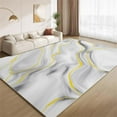 thumbnail image 1 of Abstract Ombre Grey Rug 2x3ft Small Area Rugs Gold Wavy Stripes Rugs Ultra Soft Washable Non Slip Carpet for Bedroom Living Room Study Office Home Decor Mats, 1 of 7