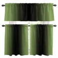 thumbnail image 1 of Abstract Ombre Kitchen Curtains Valances and Tiers Set of 3 Emerald Green and Black Gradient Tier Curtains and Valance with Rod Pocket for Small Windows, 27.5"x36", 1 of 9