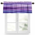 thumbnail image 1 of Abstract Ombre Purple Wave Valances for Windows, 60 x 18in, Purple Strips Rod Pocket Kitchen Valance Curtain Light Filtering Window Treatments for Living Room Bedroom, 1 Panel, 1 of 7