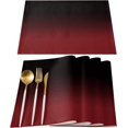 thumbnail image 1 of Abstract Ombre Red Black Art Placemats for Dinning Table Set of 4 Waterproof Cloth Table Mats, Cotton Linen Place Mats Fabric Dinner Mat Easy Clean Farmhouse Resistant Holiday Table Decor, 1 of 6