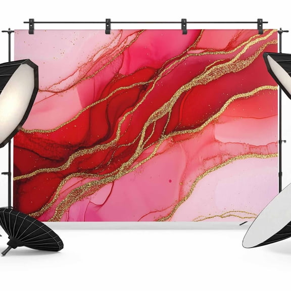 Abstract Ombre Red Marble Texture Backdrop for Photography, Modern Art Photo Backdrop Portrait Background Party Banner Photo Backgrounds for Studio Booth Props, 8x6ft