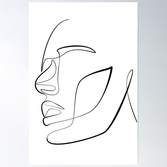 Abstract One Line Face Drawing Poster , Poster Print Only