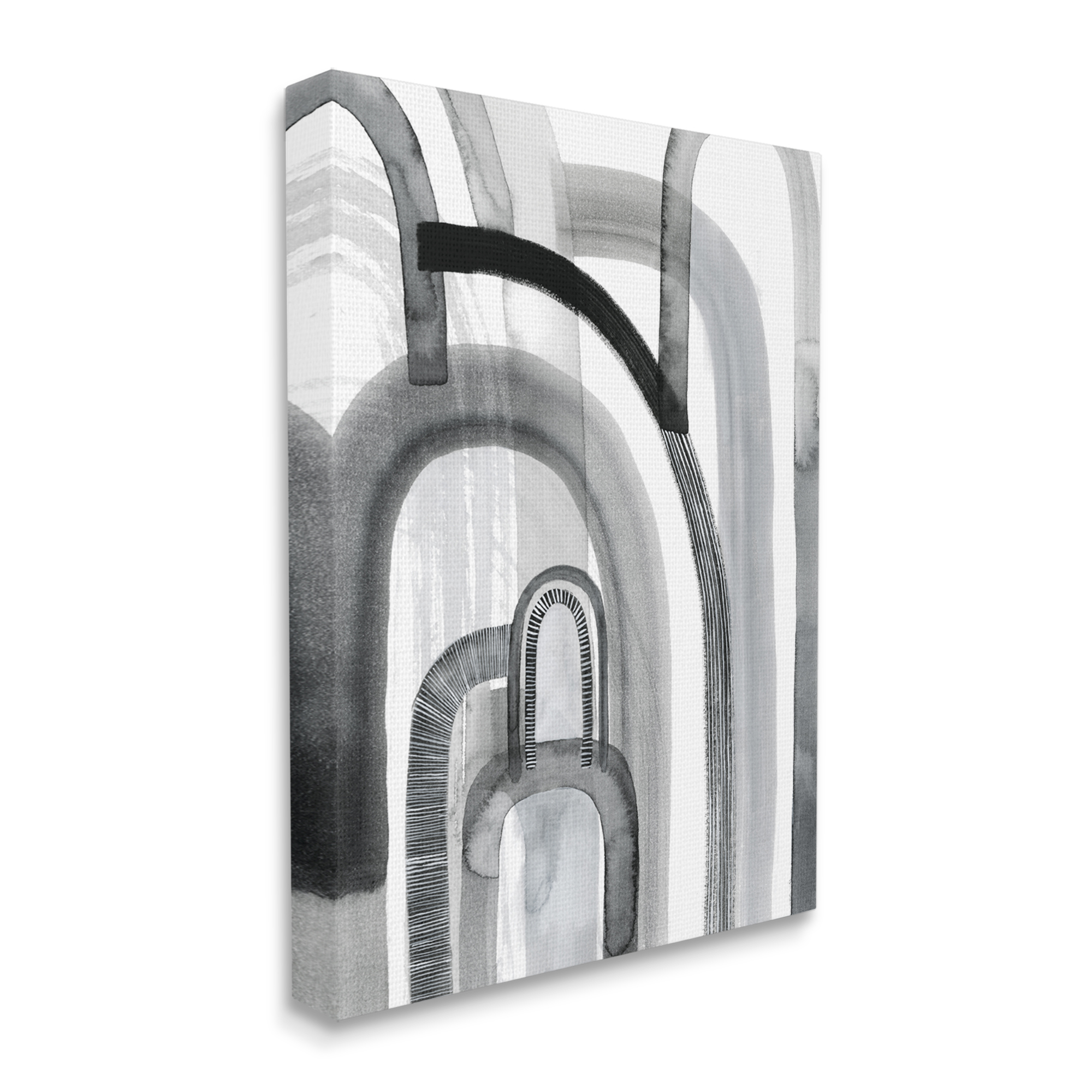 Stupell Industries Abstract Opaque Arches Black Grey White,36 x 48,Designed by Grace Popp