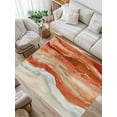 thumbnail image 1 of Abstract Orange Area Rug for Bedroom 5x7 Ft Gradient Beach Ocean Wave Oil Painting Super Soft fuzzy Throw Rug Non-Slip Fluffy Plush Indoor Floor Carpet for Living Room Nursery Home Decor, 1 of 8