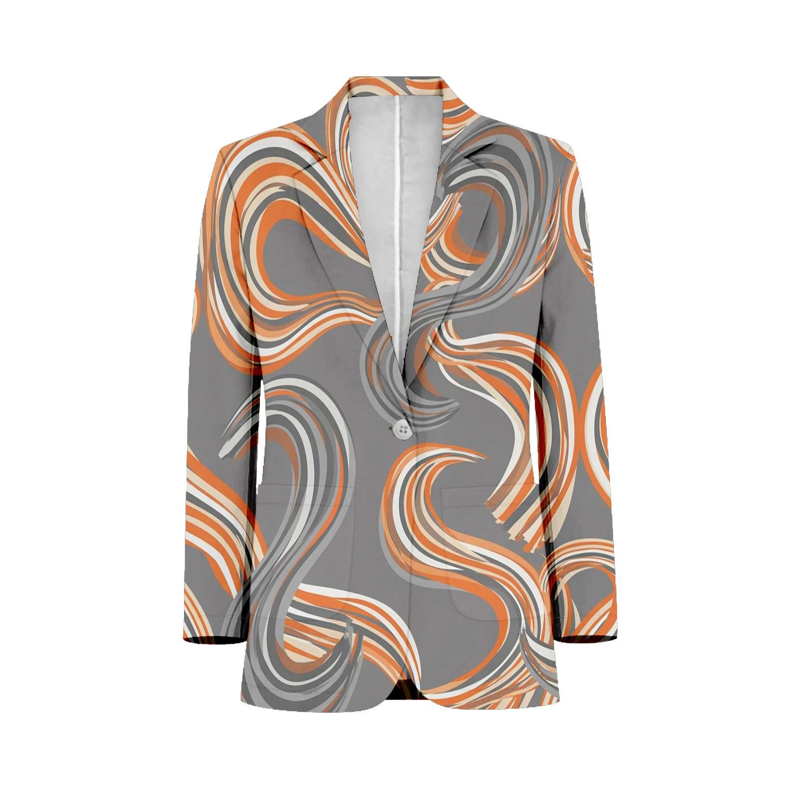 Line Patterned Suit Abstract Orange Gray Swirling Lines Pattern Customized Men's Suits full ...