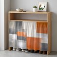 thumbnail image 1 of Abstract Orange Grey Cabinet Curtain 35"Wx35"L, Dustproof Under Sink Skirt with Self Adhesive Tape, Modern Watercolor Geometric Cabinet Curtain Cover for Kitchen Sink, Bathroom Vanity, Laundry Room, 1 of 9