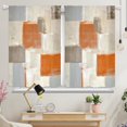 thumbnail image 1 of Abstract Orange Kitchen Curtains Beige Grey Boho Modern Geometric Farmhouse Rustic Country Small Short Curtains Abstract Painting Art Bathroom Curtains Window Treatment Drapes 27.5x39 Inch, 1 of 4