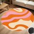 thumbnail image 1 of Abstract Orange Pink Swirl Art Round Carpet Living Room Bedroom Home Decoration Coffee Table Mat Lounge Rug Chair Mats, 1 of 5
