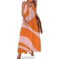 thumbnail image 1 of Abstract Orange Pink Wavy Design Sleeveless Dress Dresses Women Summer Women's Summer Clothing, 1 of 9
