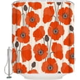 thumbnail image 1 of Abstract Orange Poppy Shower Curtain Set with Hooks, Nature Flower Plant Waterproof Fabric Bath Curtains Decoration Bathroom Standard Size 72x72inch, 1 of 6