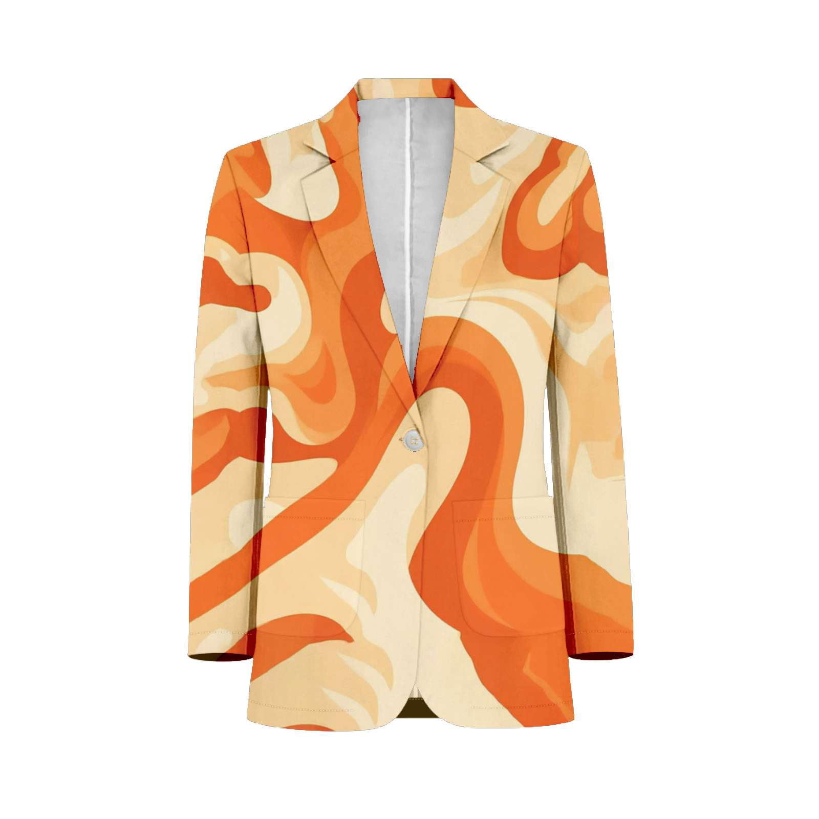 Abstract Orange Swirl Art Print Mens Suits Shawl Collar Slim Fit Suit ...