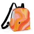 thumbnail image 1 of Abstract Orange Swirl Pattern Design Small Backpack Cute Mini Backpacks For Woman Lightweight Daypacks, 1 of 8