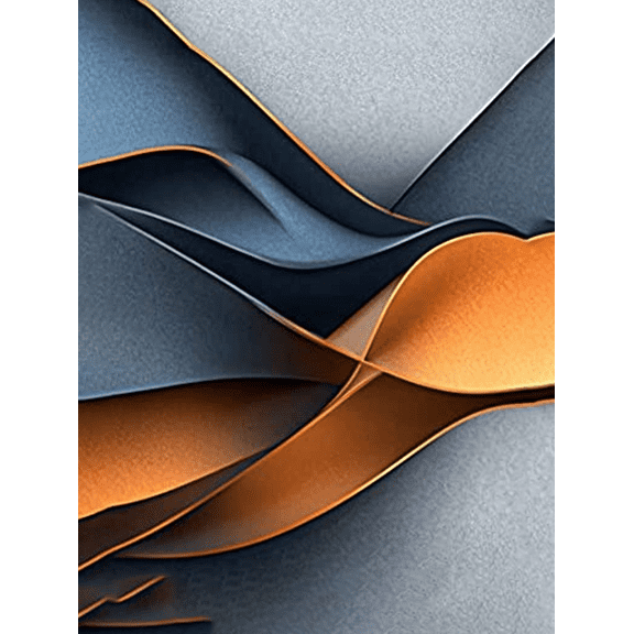 Abstract Orange and Blue Wave Canvas Painting Suitable for Living Room Bedroom Office Dining Room and Hallway Decoration.
