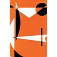 thumbnail image 1 of Abstract - Orange with Black and White Patterns Wall Poster, 14.725" x 22.375", 1 of 3