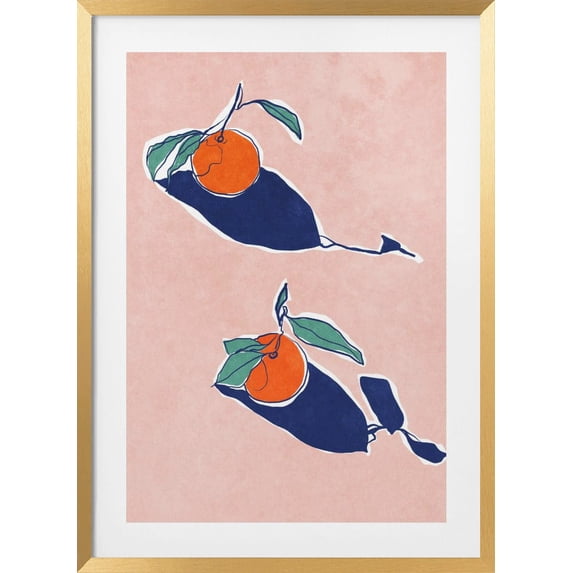 Abstract Oranges Framed Art Modern Wall Decor