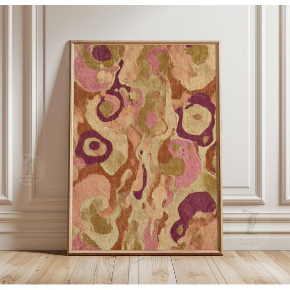 Abstract Organic Poster, Earth Tone Textured Print, Boho Decor, Poster Only
