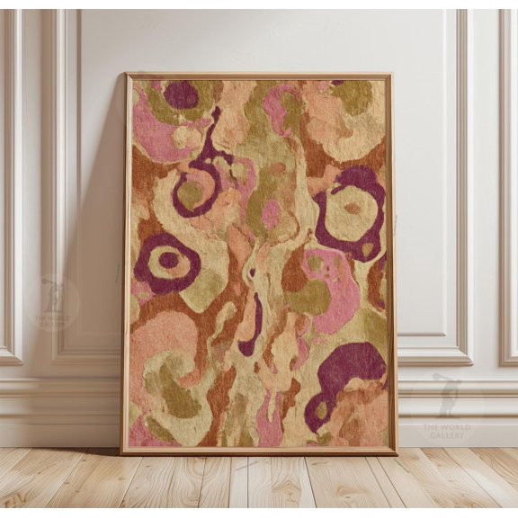 Abstract Organic Poster Earth Tone Textured Print Boho Decor