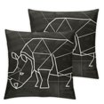 thumbnail image 1 of Abstract Origami Rhinoceros Geometric Shape Throw Pillow Sleeping Sofa Cushion Cover, 1 of 7