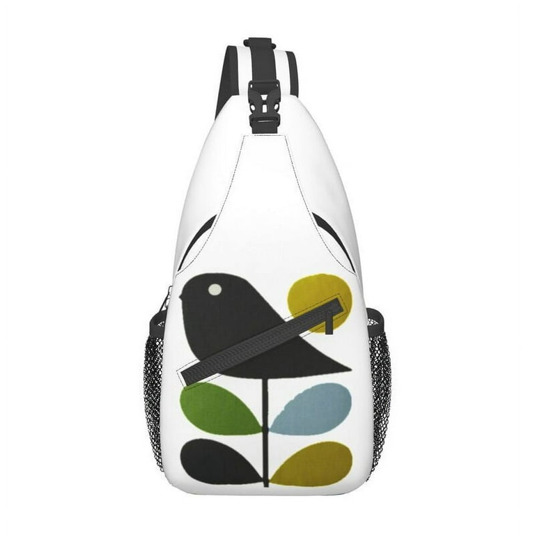 Abstract Orla Kiely Bird Sling Crossbody Backpack Custom Mid Century Scandinavian Shoulder Chest Bag for Travel Hiking Daypack Walmart