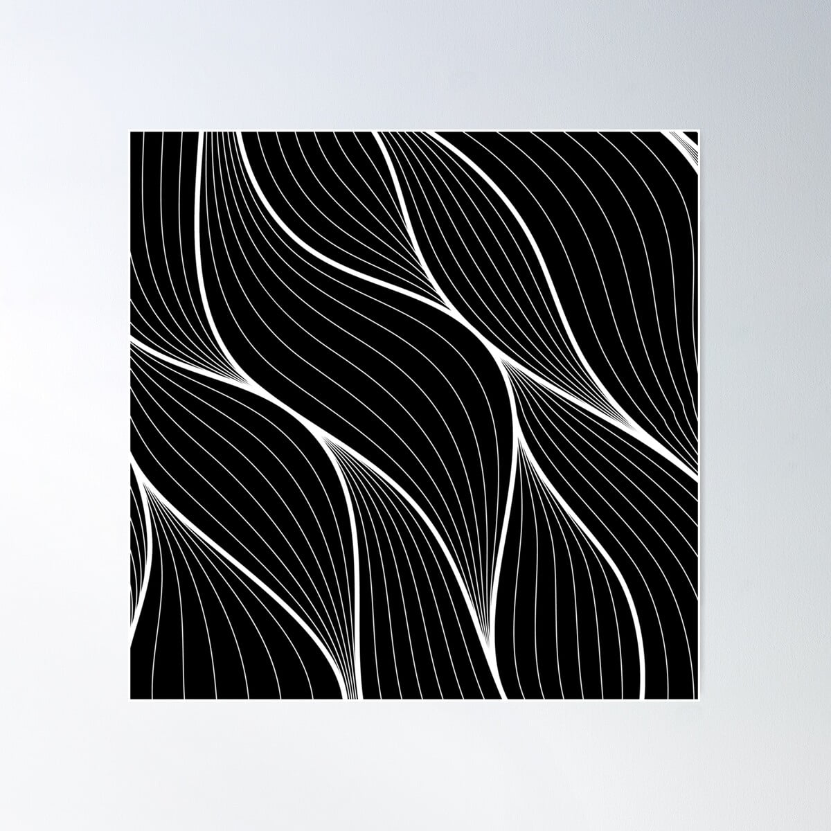 Abstract Ornamental Leaf Pattern Poster Wall Art, Modern Wall Decor For