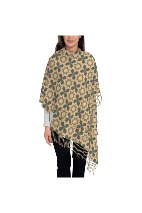Abstract Ornannental Pattern Design Women's Pashmina Shawl Wraps Fringe Scarf Long Large Scarf