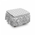 thumbnail image 1 of Abstract Ottoman Cover, Geometric Monochrome Print, 2 Piece Slipcover Set with Ruffle Skirt for Square Round Cube Footstool Decorative Home Accent, Standard Size, Charcoal Grey and White, by Ambesonne, 1 of 1