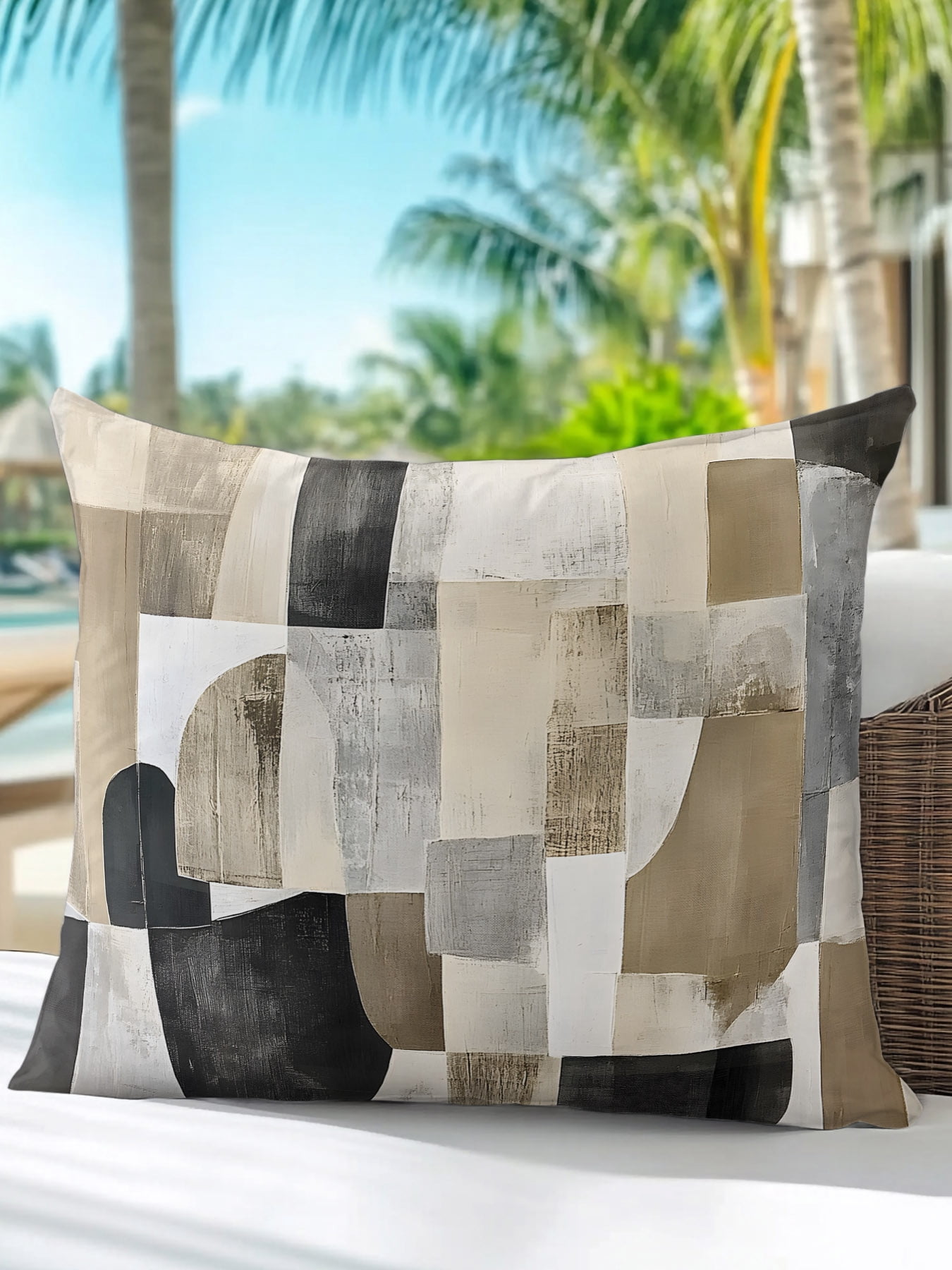 Ad Color Brown Abstract Outdoor Pillows 16