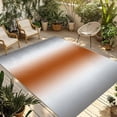 Abstract Outdoor Rug, Dark Gray Orange Gradient Ombre Non-Slip Area ...
