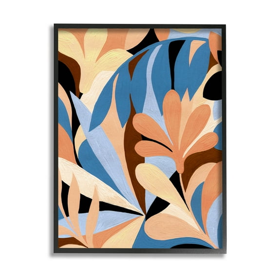 Abstract Overlapping Botanical Forms Botanical & Floral Graphic Art Black Framed Art Print Wall Art