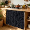 thumbnail image 1 of Abstract Overlapping Layers Cabinet Curtains for Kitchen 35"W x 35"L, Minimalist Slashes Black Laundry Sink Cabinets Magic Tape Short Curtain Privacy Panel for Bathroom Vanity Cabinets, 1 of 9