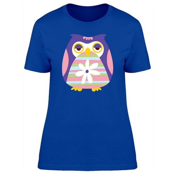 Abstract Owl Cartoon Style T-Shirt Women -Image by Shutterstock, Female Large