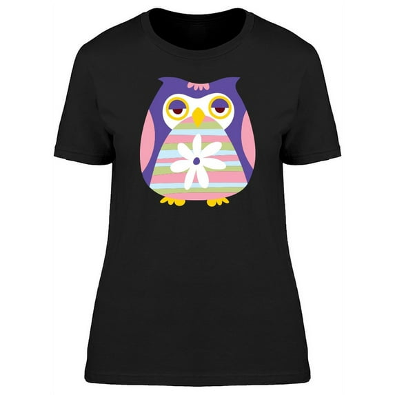 Abstract Owl Cartoon Style T-Shirt Women -Image by Shutterstock, Female XX-Large