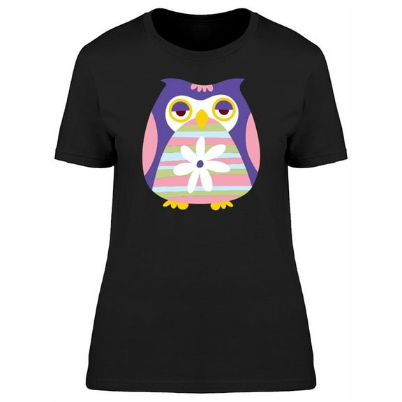 Abstract Owl Cartoon Style T-Shirt Women -Image by Shutterstock, Female XX-Large